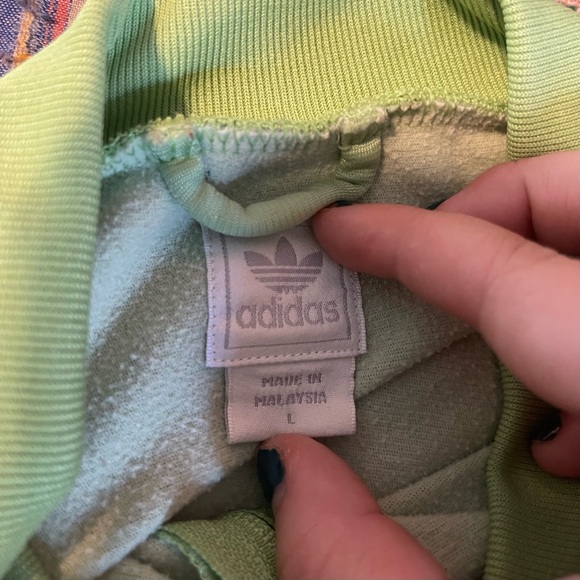 VINTAGE ADIDAS Pastel Green Cropped Zip Up - Picture 4 of 4